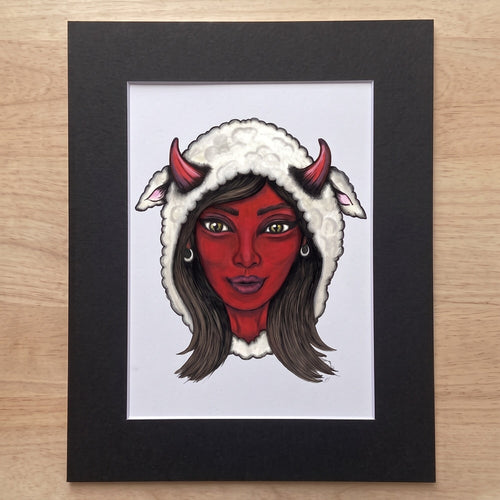 The Mama Shilli giclée print in its black mat, ready for a standard frame